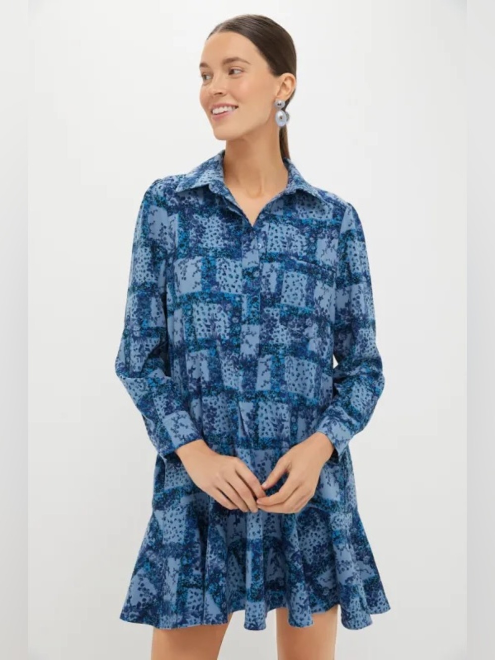 Trellis Vine Crepe Callahan Shirt Dress